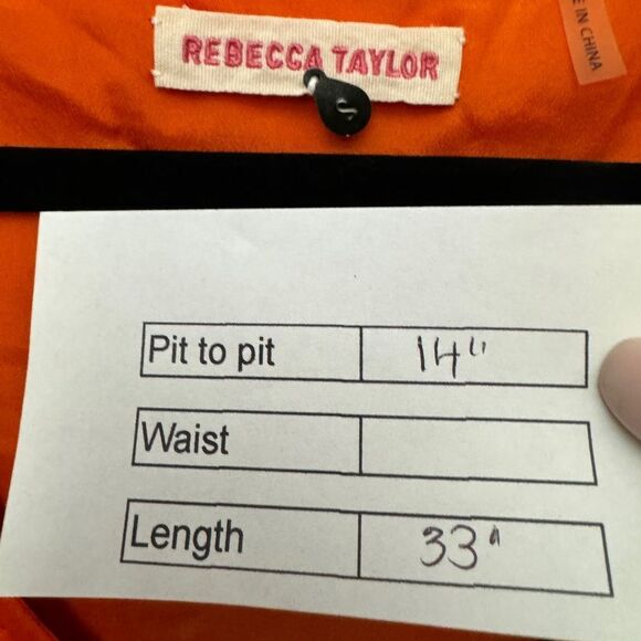 Rebecca Taylor Jamillah Dress Orange - Picture 9 of 9
